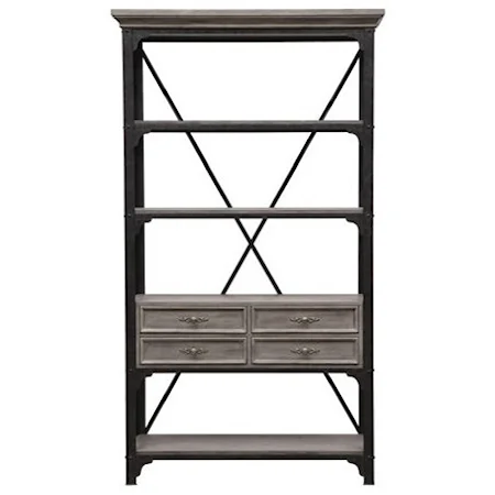 Traditional Baker's Rack with 4 Shelves and Felt-Lined Top Drawers